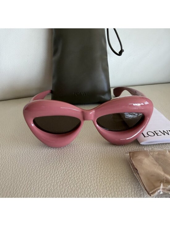 NEW Loewe Cat-Eye Frame Sunglasses Pink 100% Authentic Logo Chunky main image 9